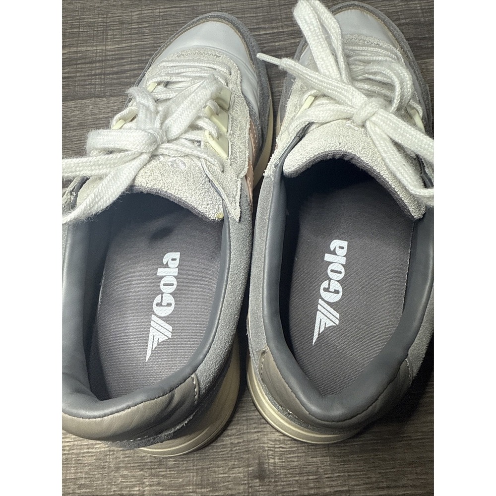 Gola Chicago CLB340 Womens 7 Gray White Pink Suede Retro Sneakers Gum Sole - Picture 7 of 8